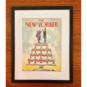 Framed 1990 The New Yorker February 19 Magazine Cover Robert Weber